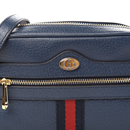 Gucci Textured Calfskin Web Mini Ophidia Shoulder Bag Blue Agata 10 of 10