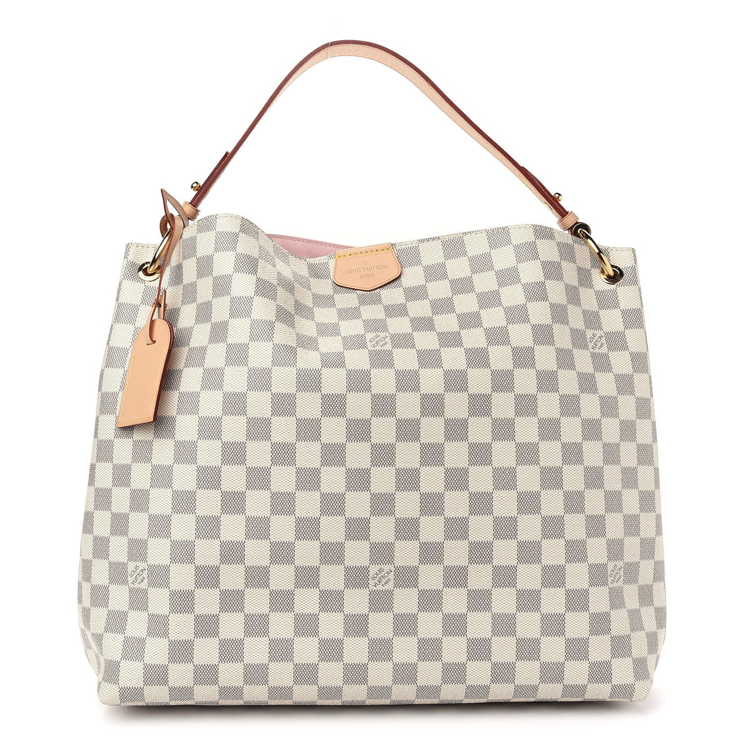 Louis Vuitton Damier Azur Graceful MM Rose Ballerine 1 of 9