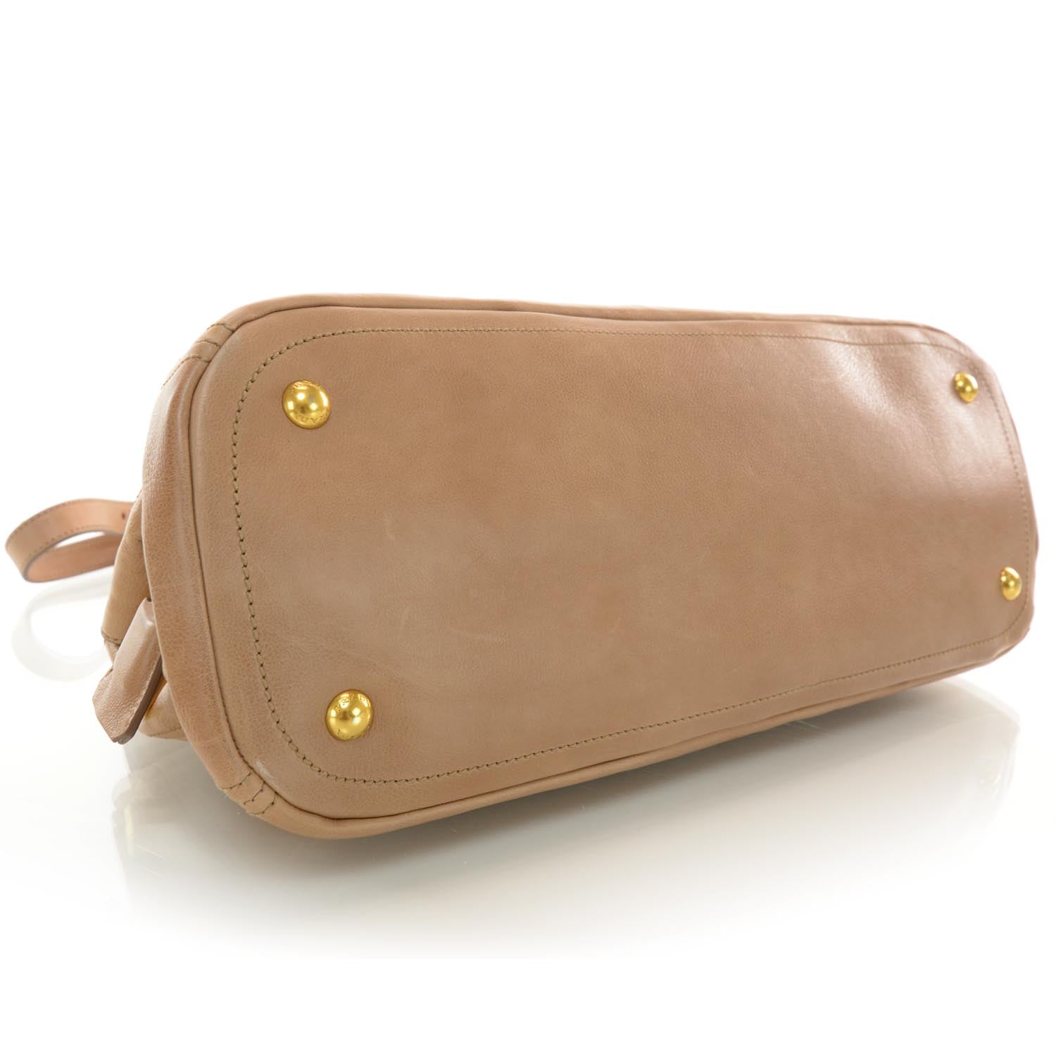 Prada Glace Calf Frame Satchel Cammeo 4 of 7