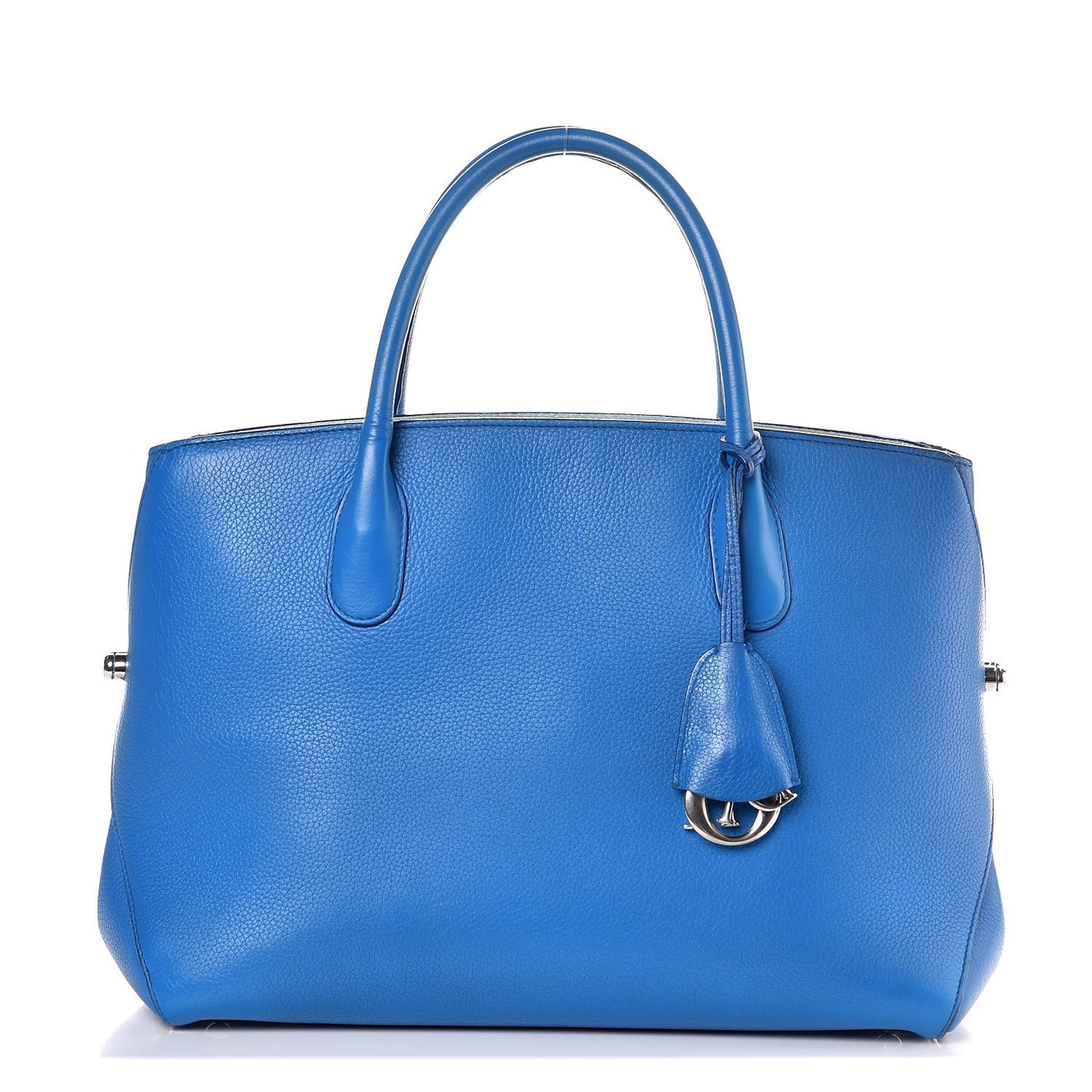 Grained Calfskin Bar Tote Blue