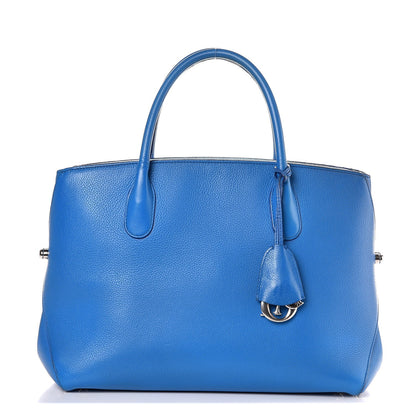 Christian Dior Grained Calfskin Bar Tote Blue 1 of 9
