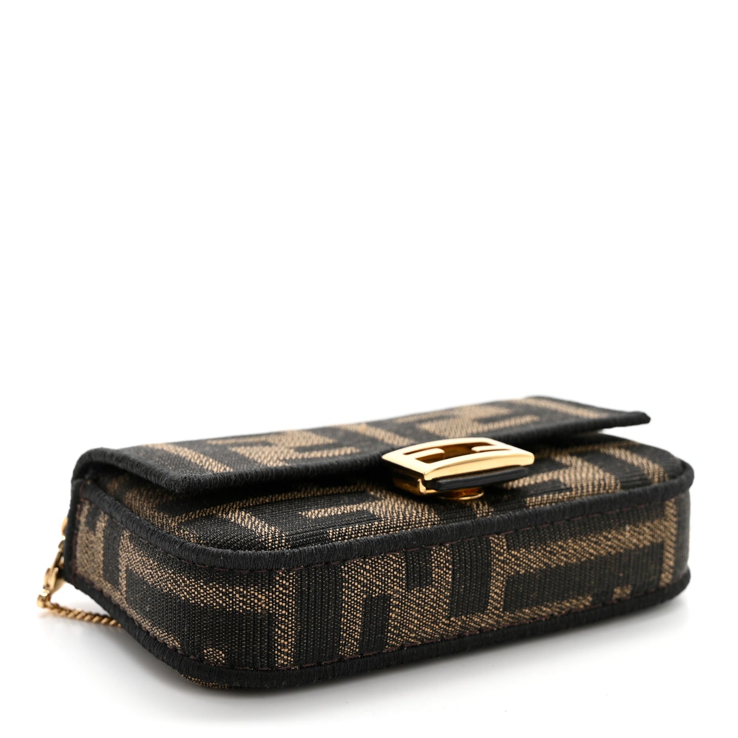 Fabric Jacquard FF 1974 Nano Baguette Charm Tobacco Moro Black