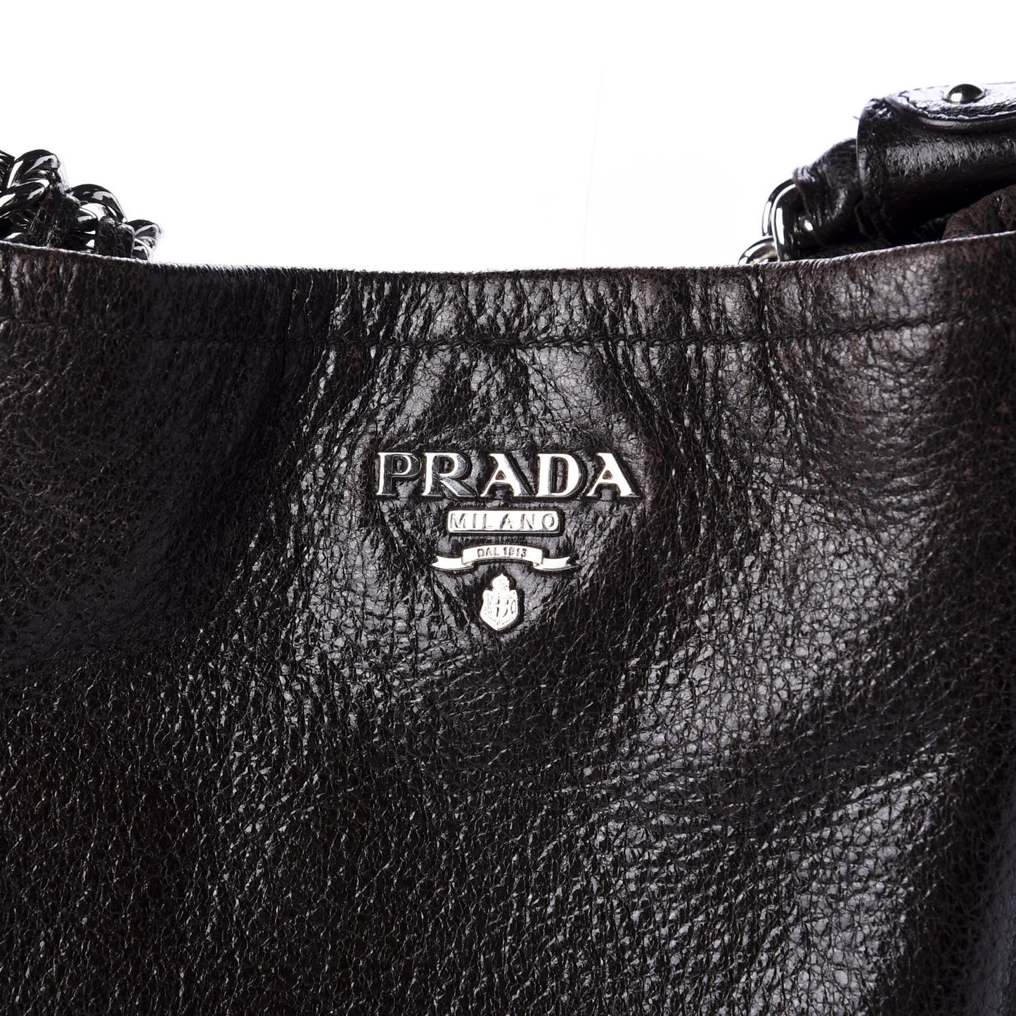 Cervo Lux Chain Shoulder Bag Brown