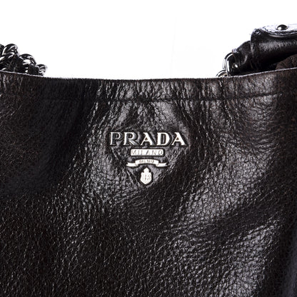 Prada Cervo Lux Chain Shoulder Bag Brown 9 of 10
