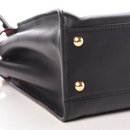 Fendi Vitello Seta Century Nappa Medium Peekaboo Iconic Defender Satchel Black Fragola Maya 11 of 12