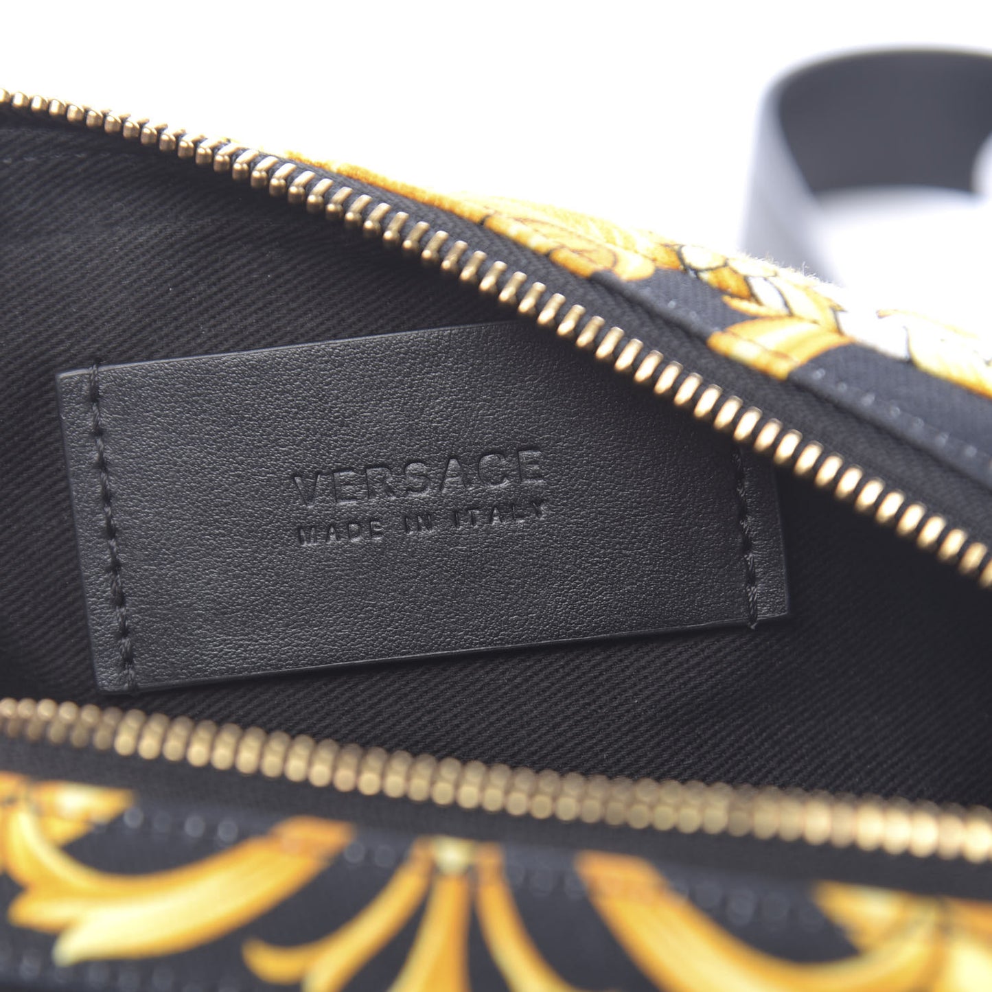 Nylon Baroque Print Belt Bag Black