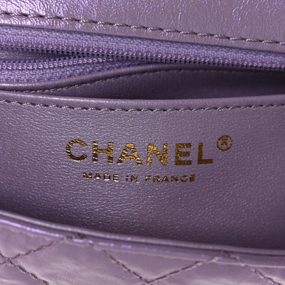 Chanel Glittered Aged Calfskin Quilted Mini 2.55 Reissue Flap Lilac 6 of 11