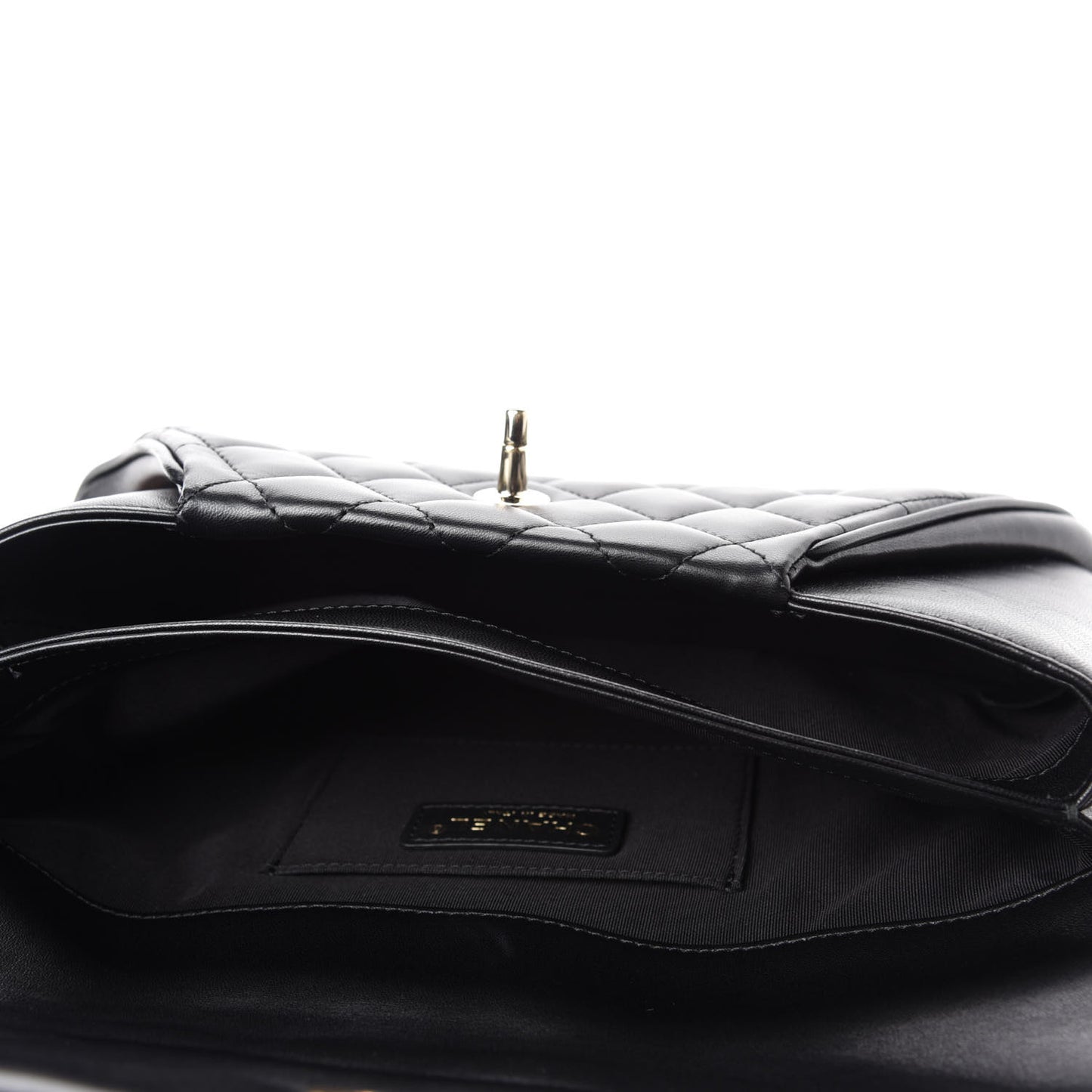 Lambskin Quilted Fold Up Again Clutch Black