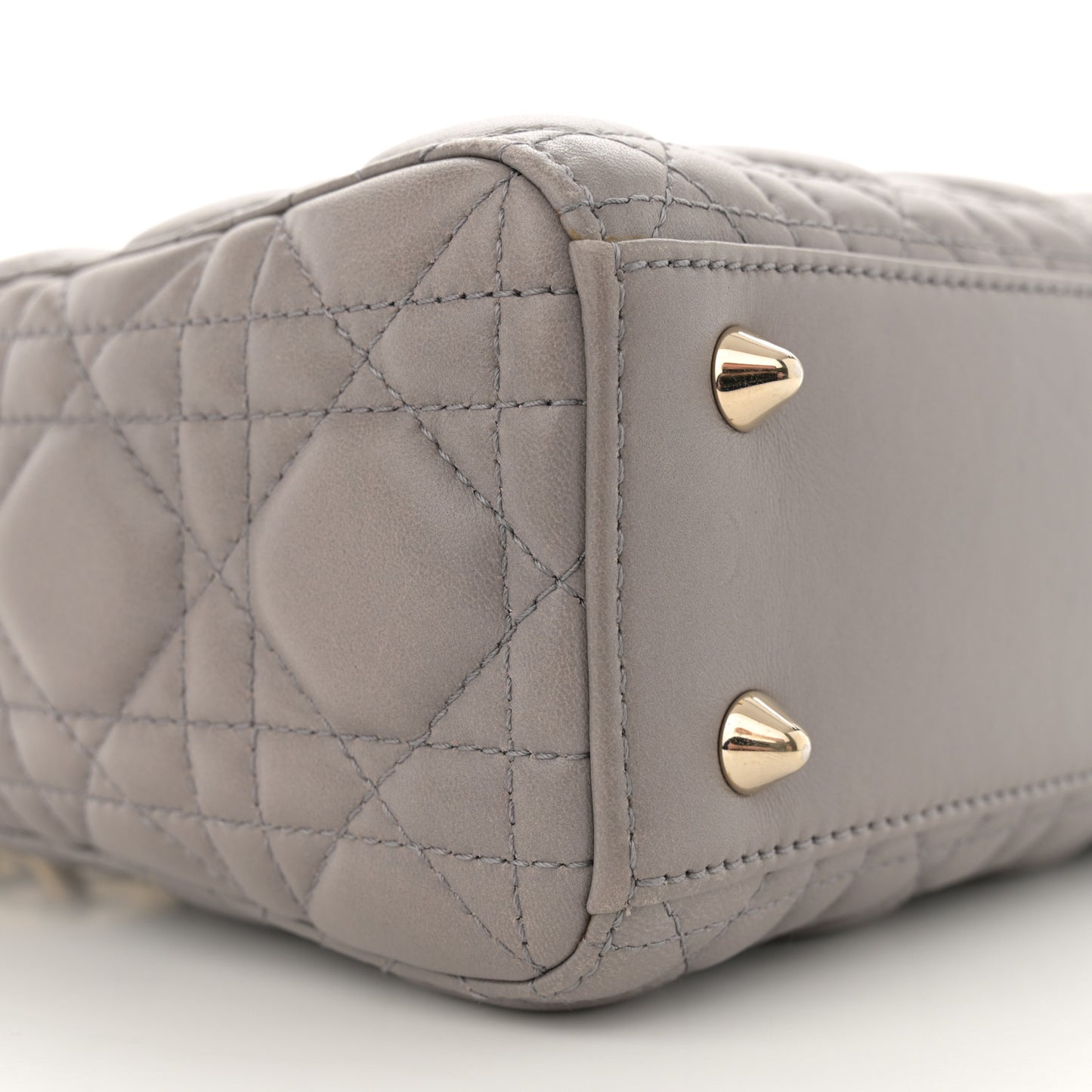 Lambskin Cannage Small Lucky Badges My Lady Dior Grey