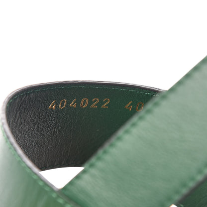 Gucci Calfskin Sandals 40 Gold Green 8 of 10