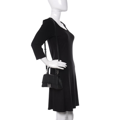Balenciaga Grained Calfskin Hourglass Top Handle Bag XS Black 2 of 10