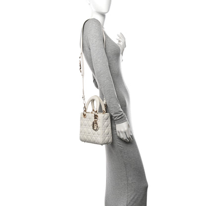 Christian Dior Lambskin Cannage Small My ABCDior Lady Dior White 2 of 13