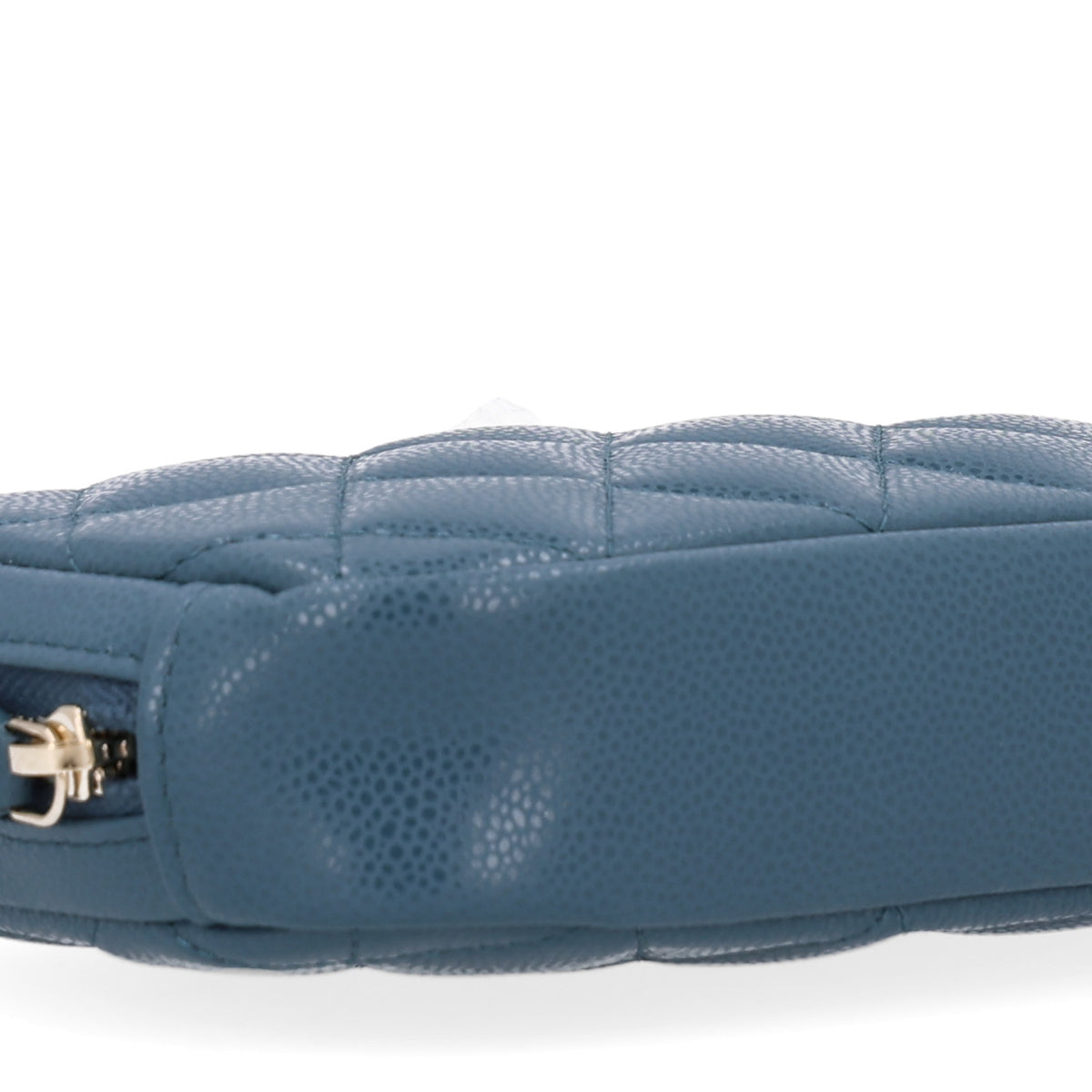 Chanel Caviar Quilted Small Curvy Pouch Cosmetic Case Blue 9 of 11