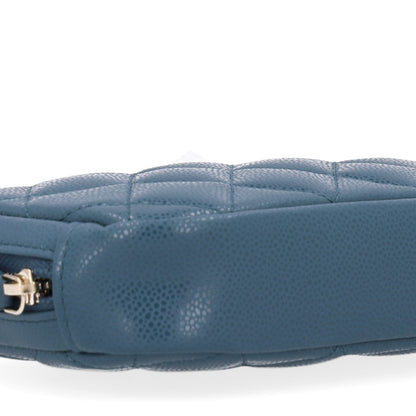 Chanel Caviar Quilted Small Curvy Pouch Cosmetic Case Blue 9 of 11