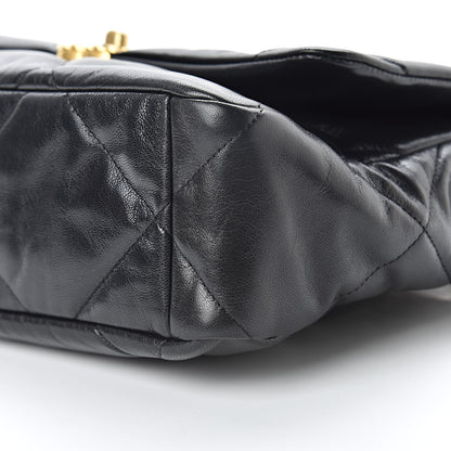Chanel Goatskin Quilted Large 19 Flap Black 10 of 11