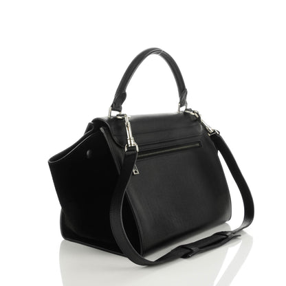Celine Drummed Calfskin Suede Small Trapeze Black 3 of 8