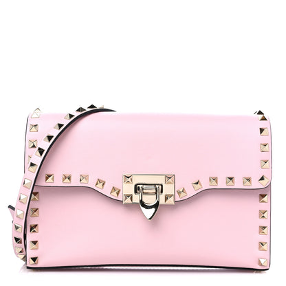 Valentino Garavani Vitello Medium Rockstud Flip Lock Crossbody Bag Rose Quartz 1 of 8