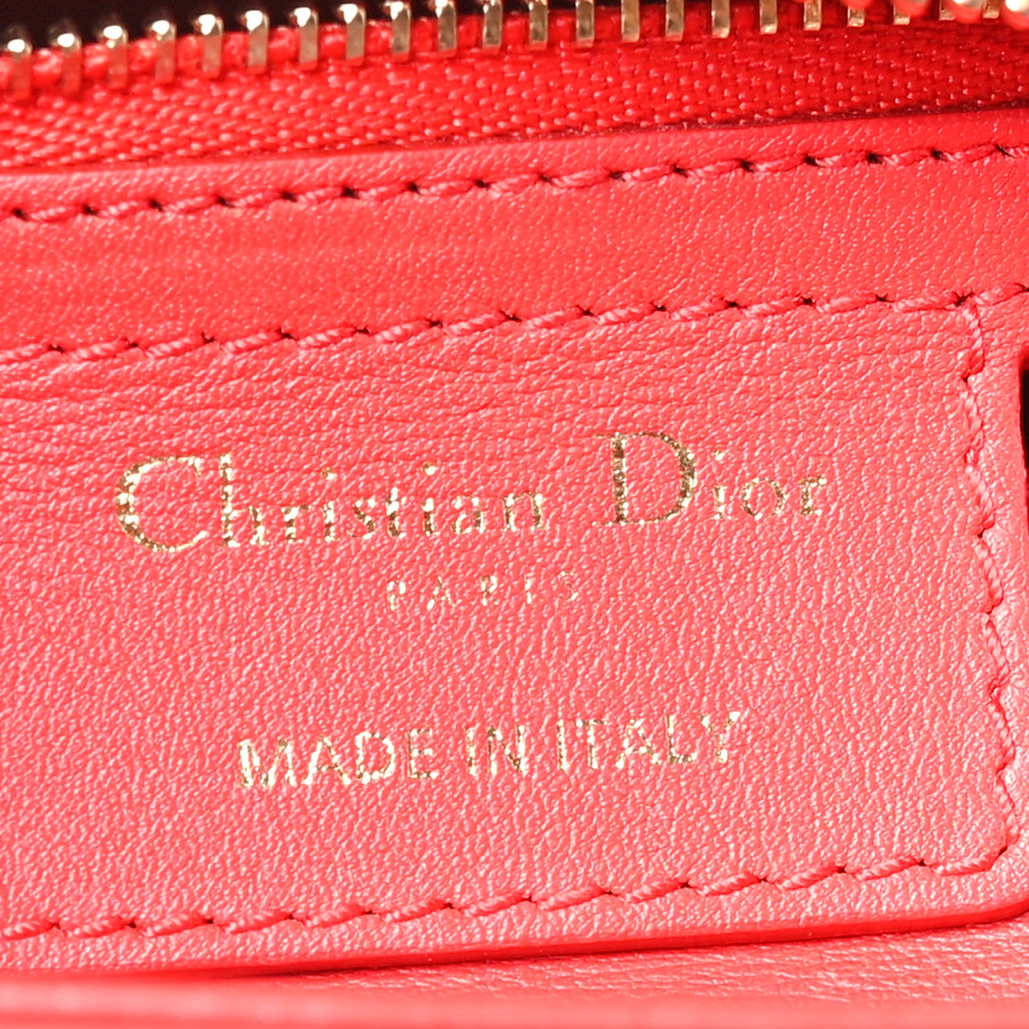 Christian Dior Calfskin Niki De Saint Phalle Medium Supple Lady Dior Red 6 of 10