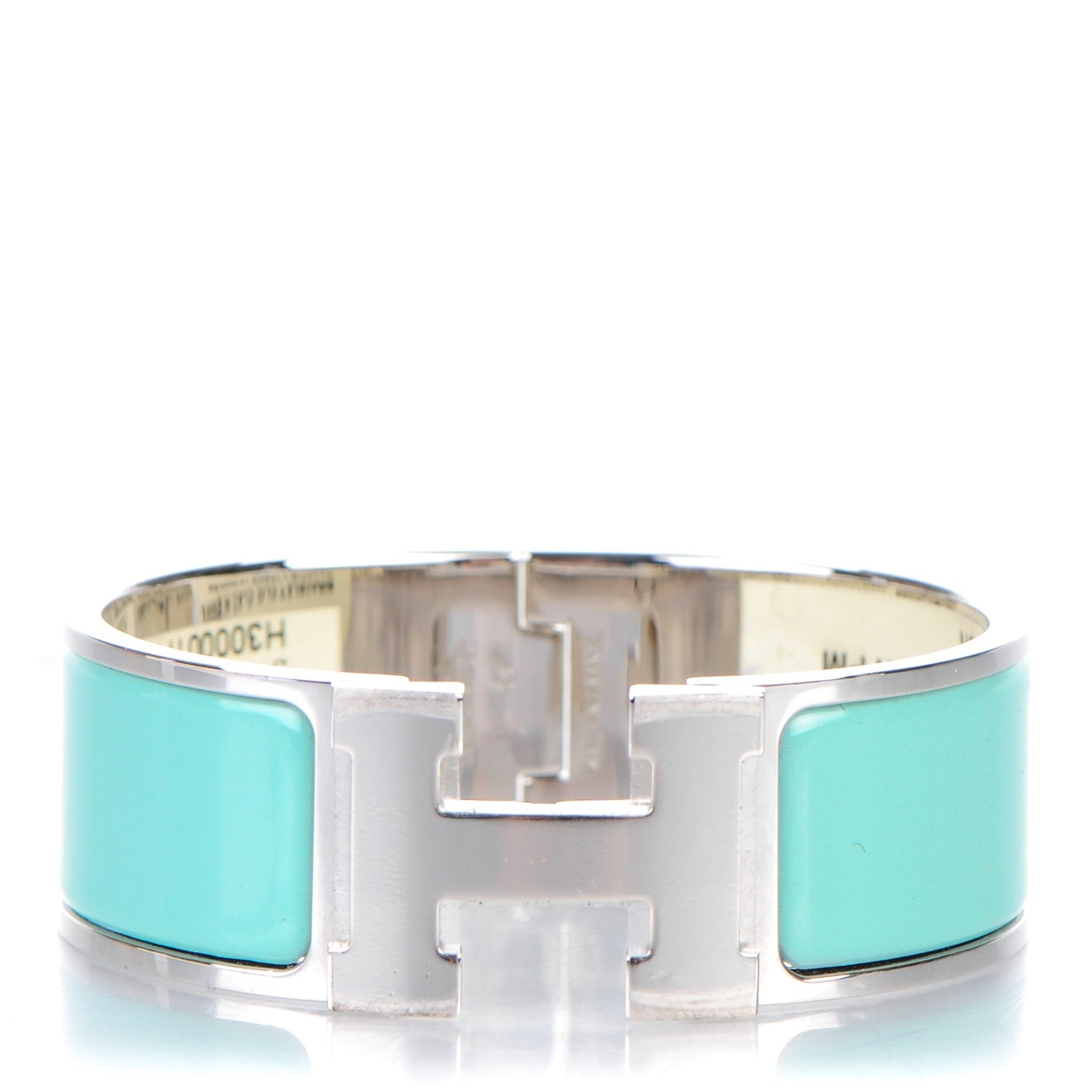 Hermes Enamel Wide Clic Clac H Bracelet PM Lagon 1 of 6