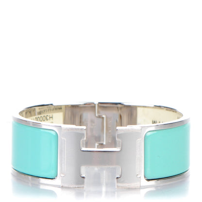 Hermes Enamel Wide Clic Clac H Bracelet PM Lagon 1 of 6