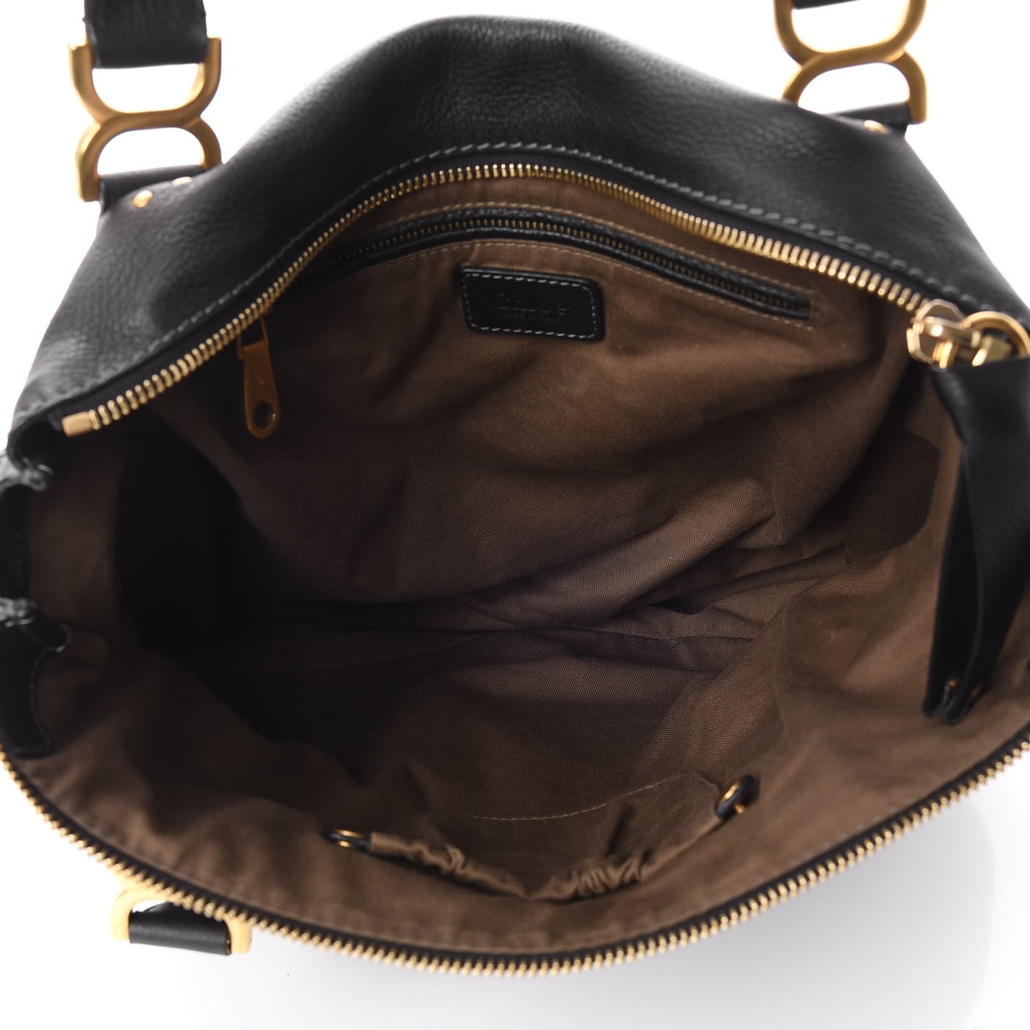 Calfskin Large Marcie Satchel Black