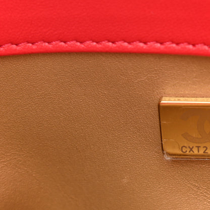 Chanel Lambskin Quilted Mini Rectangular Pearl Crush Flap Red 7 of 11