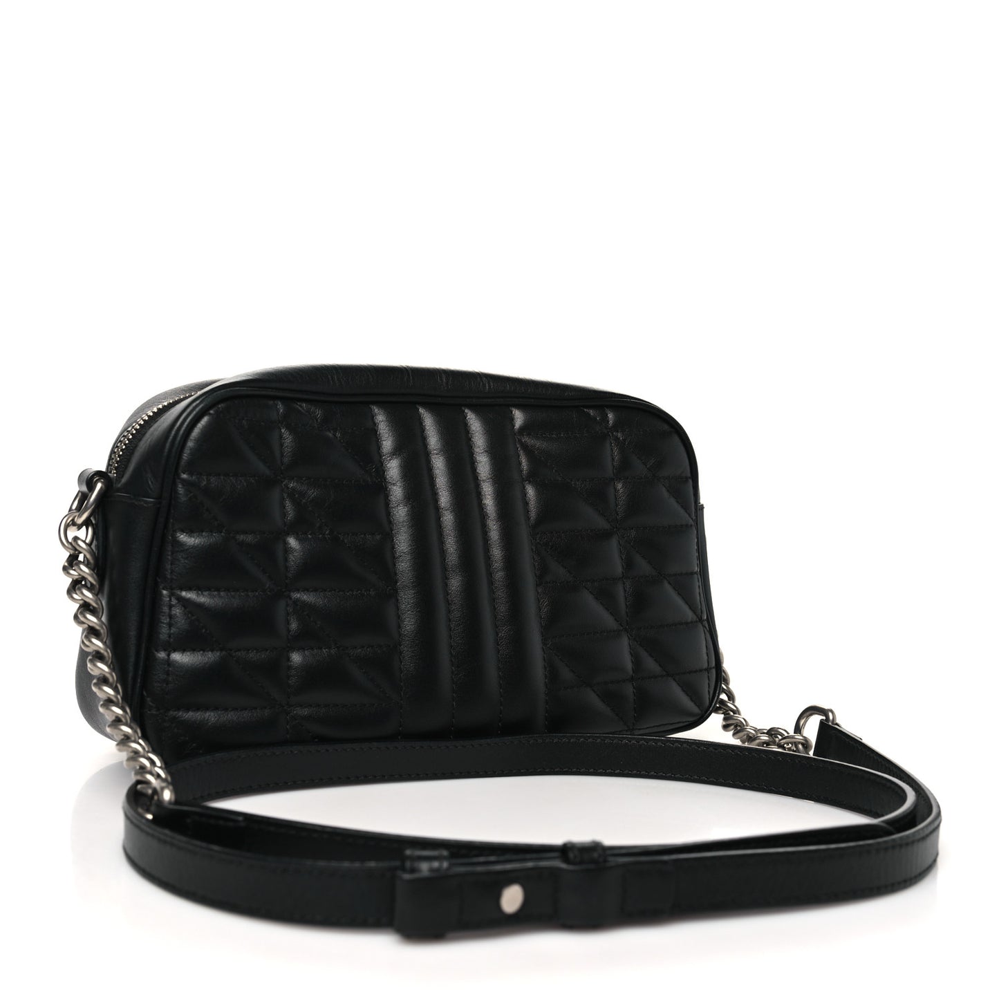 Calfskin Matelasse Aria Small GG Marmont Chain Shoulder Bag Black