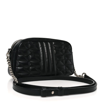 Gucci Calfskin Matelasse Aria Small GG Marmont Chain Shoulder Bag Black 3 of 11