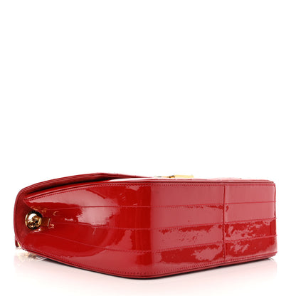Saint Laurent Patent Matelasse Monogram Large Vicky Chain Bag Rouge Eros 4 of 14