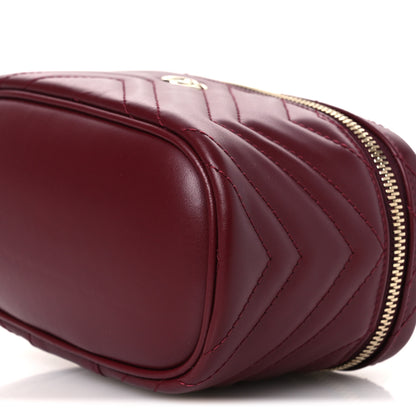 Gucci Calfskin Matelasse GG Marmont Vanity Cosmetic Case Burgundy 11 of 12