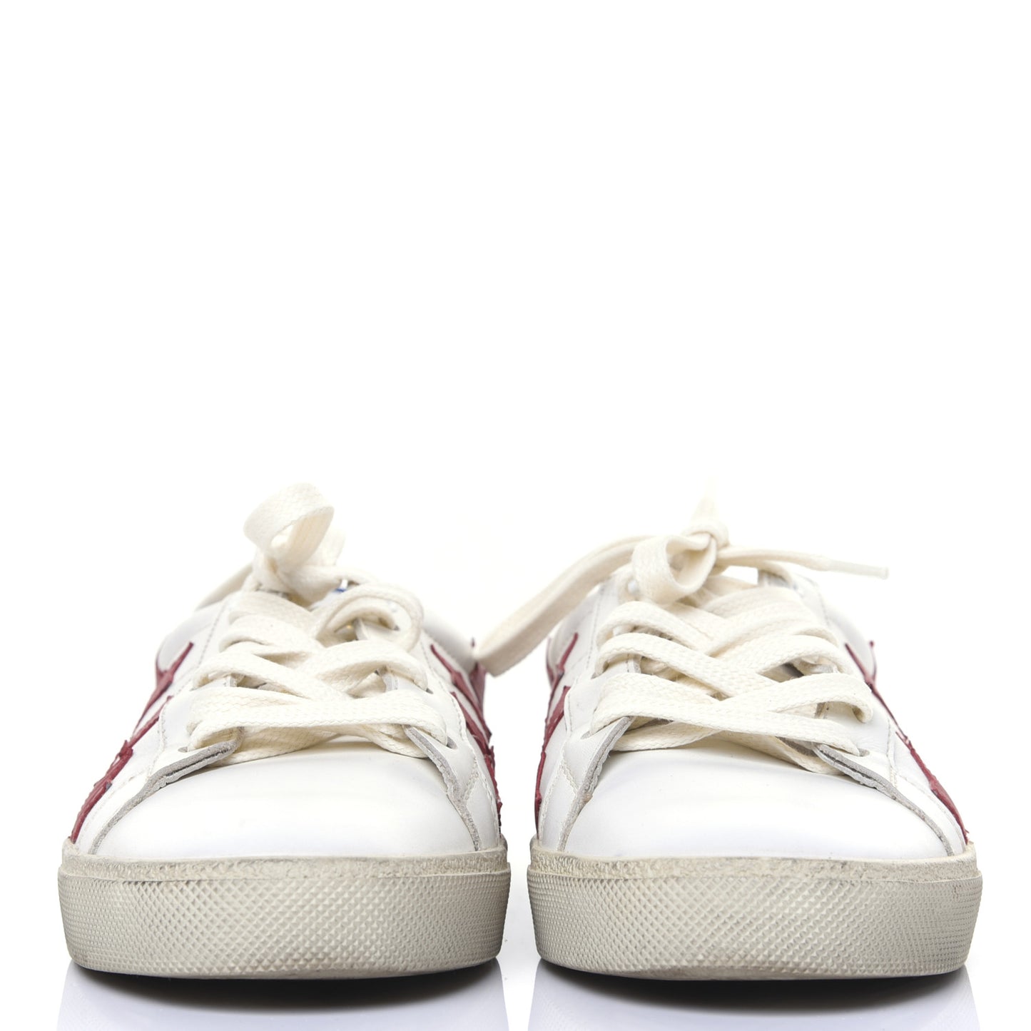 Calfskin Star Court Sneakers 38.5 White Red