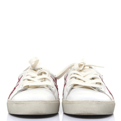 Saint Laurent Calfskin Star Court Sneakers 38.5 White Red 3 of 15