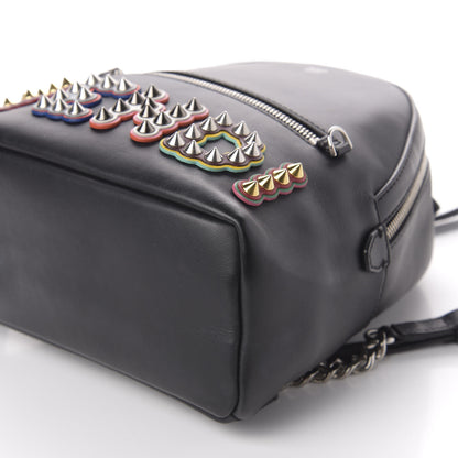 Fendi Vitello Century Fun Fair Metal Studded Mini Backpack Black Multicolor 9 of 10