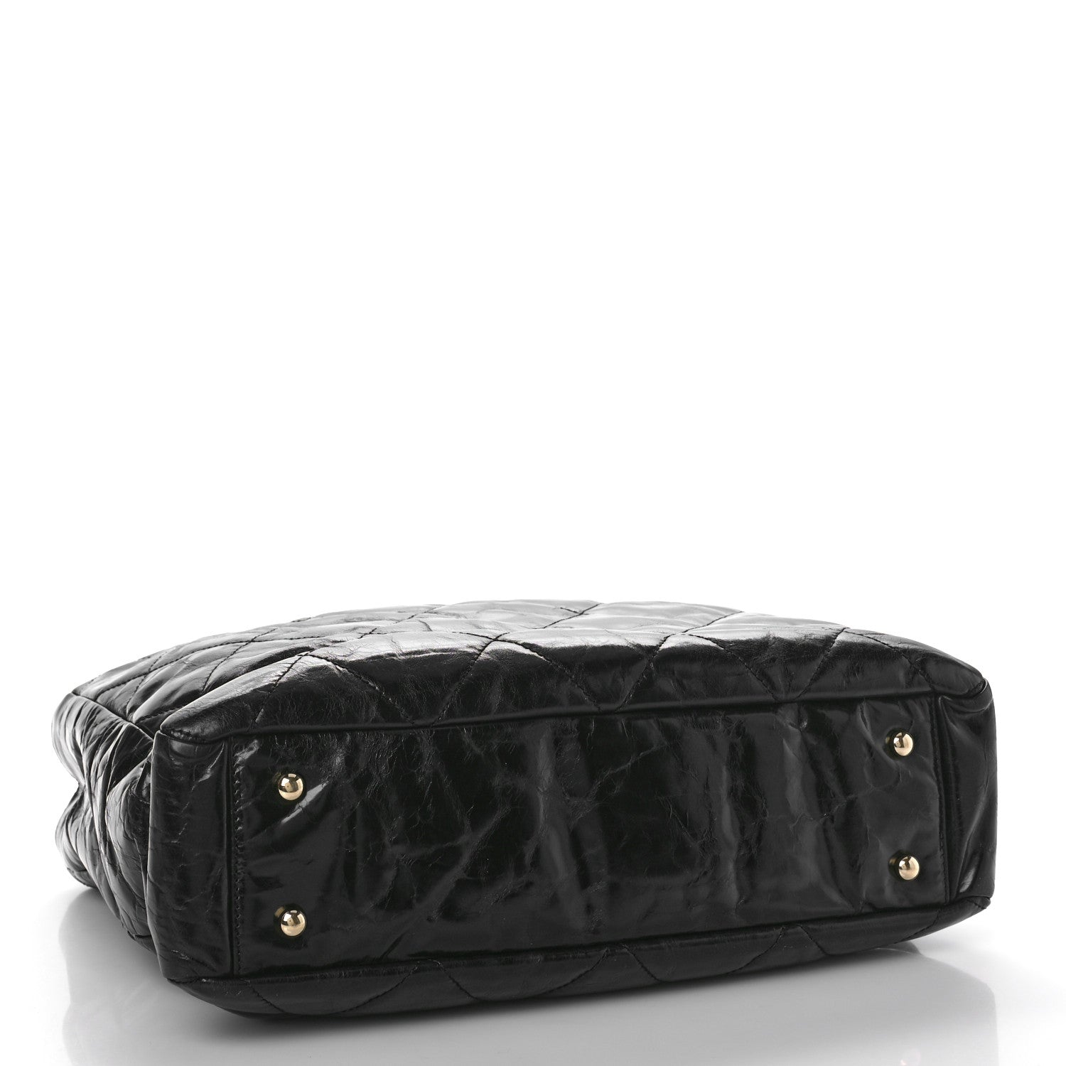 Chanel Glazed Calfskin Quilted Tweed Portobello Tote Black White 4 of 9