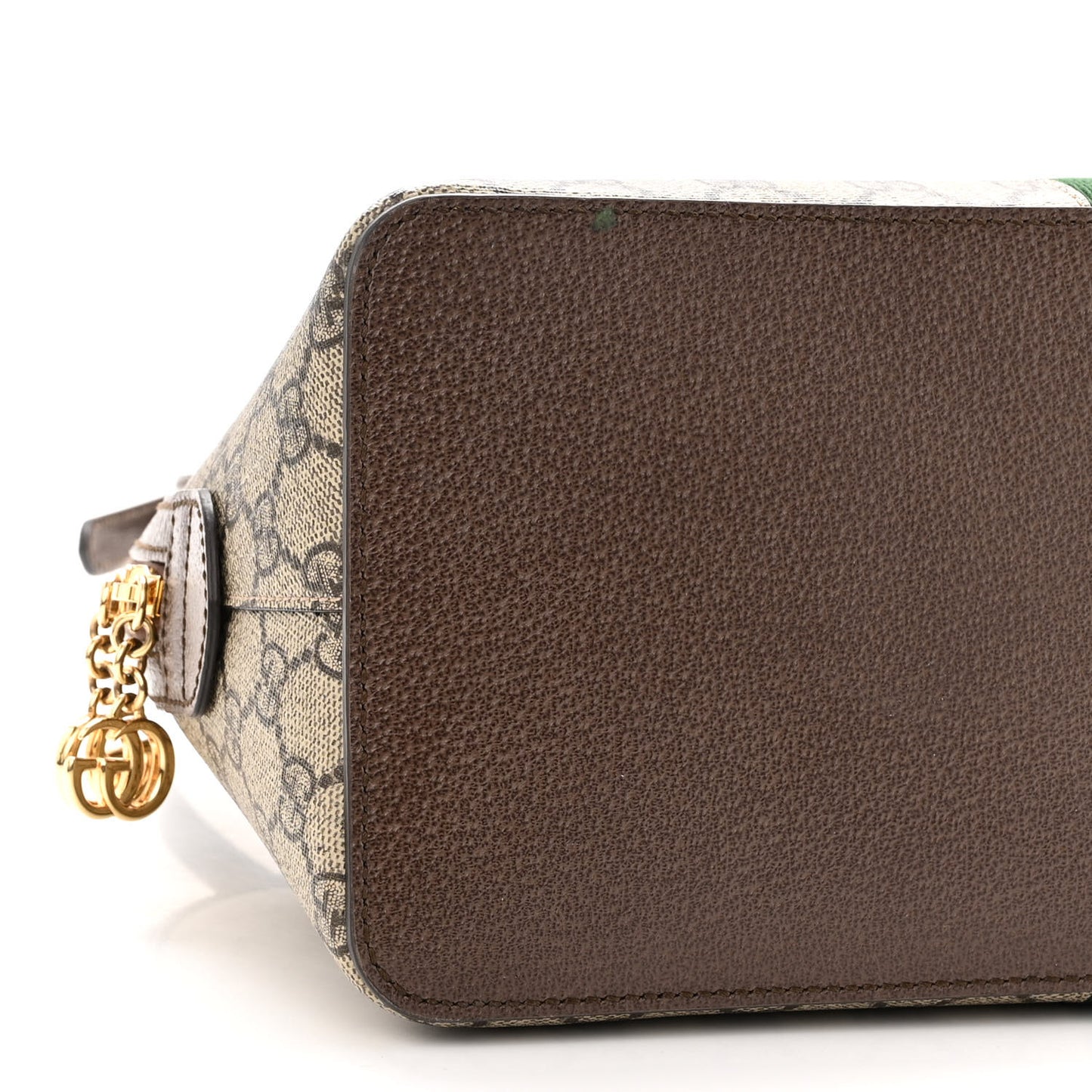 GG Supreme Monogram Web Medium Ophidia Top Handle Dome Bag Brown