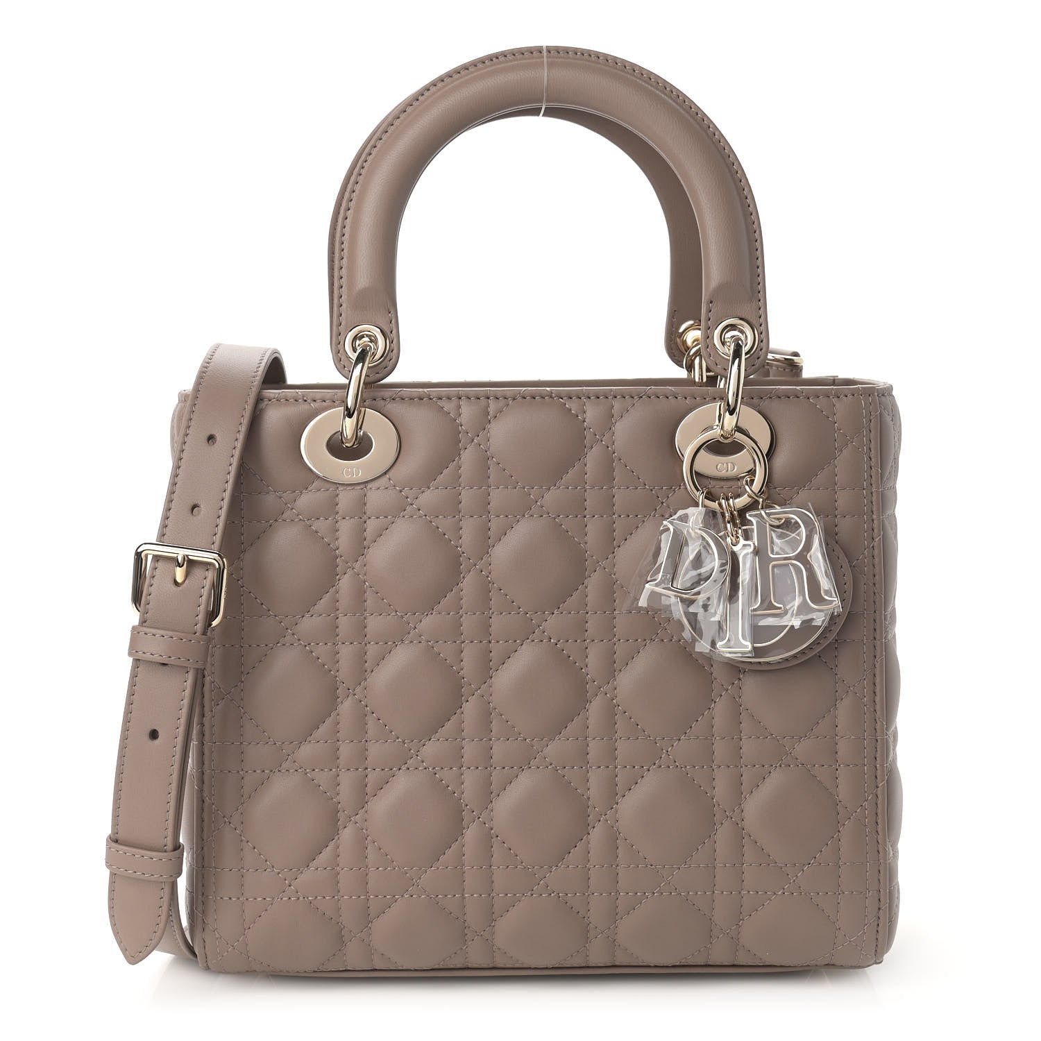 Christian Dior Lambskin Cannage Medium Lady Dior Warm Taupe 1 of 9