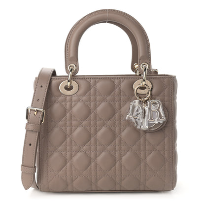 Christian Dior Lambskin Cannage Medium Lady Dior Warm Taupe 1 of 9