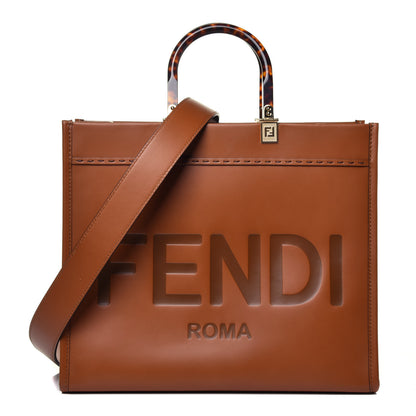 Fendi Vitello King Plexiglass Medium Fendi Sunshine Shopper Tote Cuoio 1 of 10