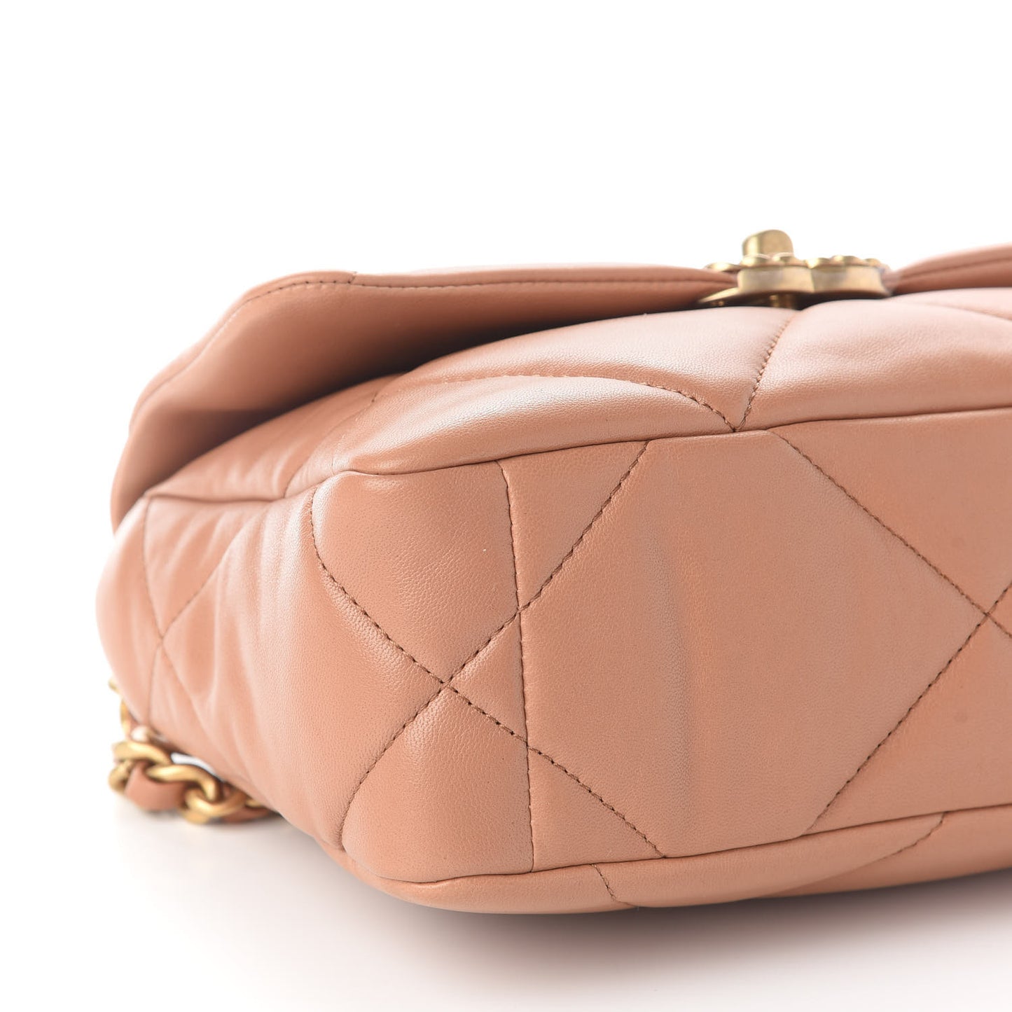 Lambskin Quilted Medium Chanel 19 Flap Brown