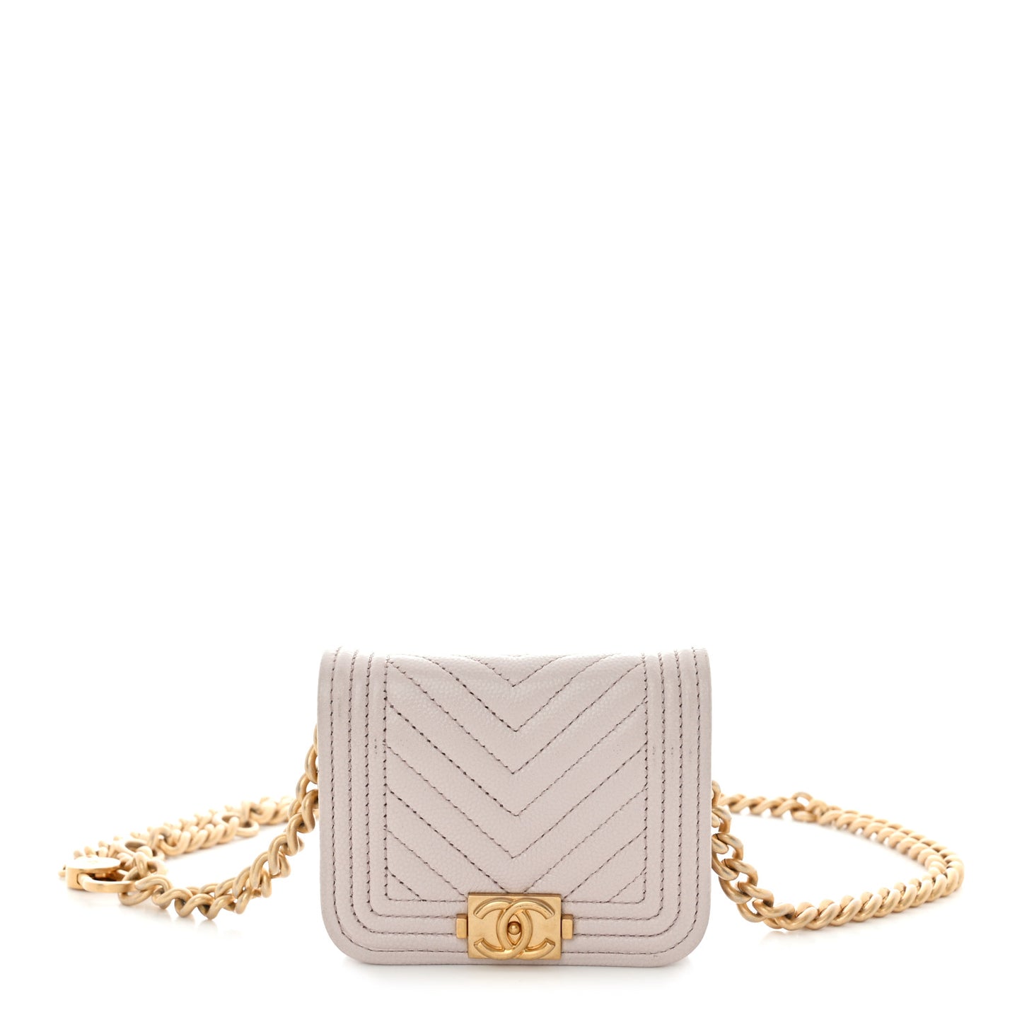 Caviar Chevron Quilted Boy Flap Waist Belt Bag Light Purple
