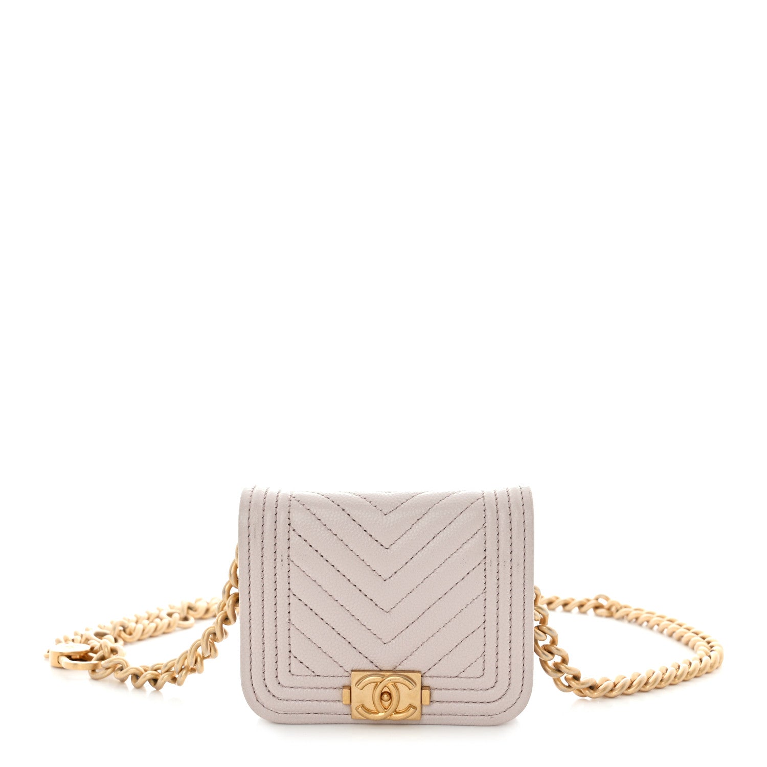 Chanel Caviar Chevron Quilted Boy Flap Waist Belt Bag Light Purple 1 of 12