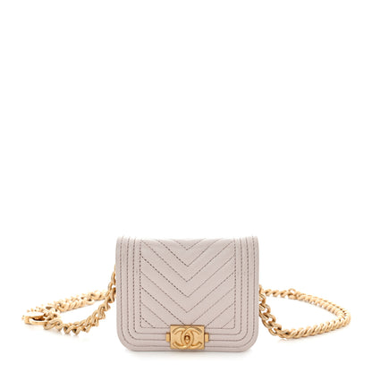 Chanel Caviar Chevron Quilted Boy Flap Waist Belt Bag Light Purple 1 of 12