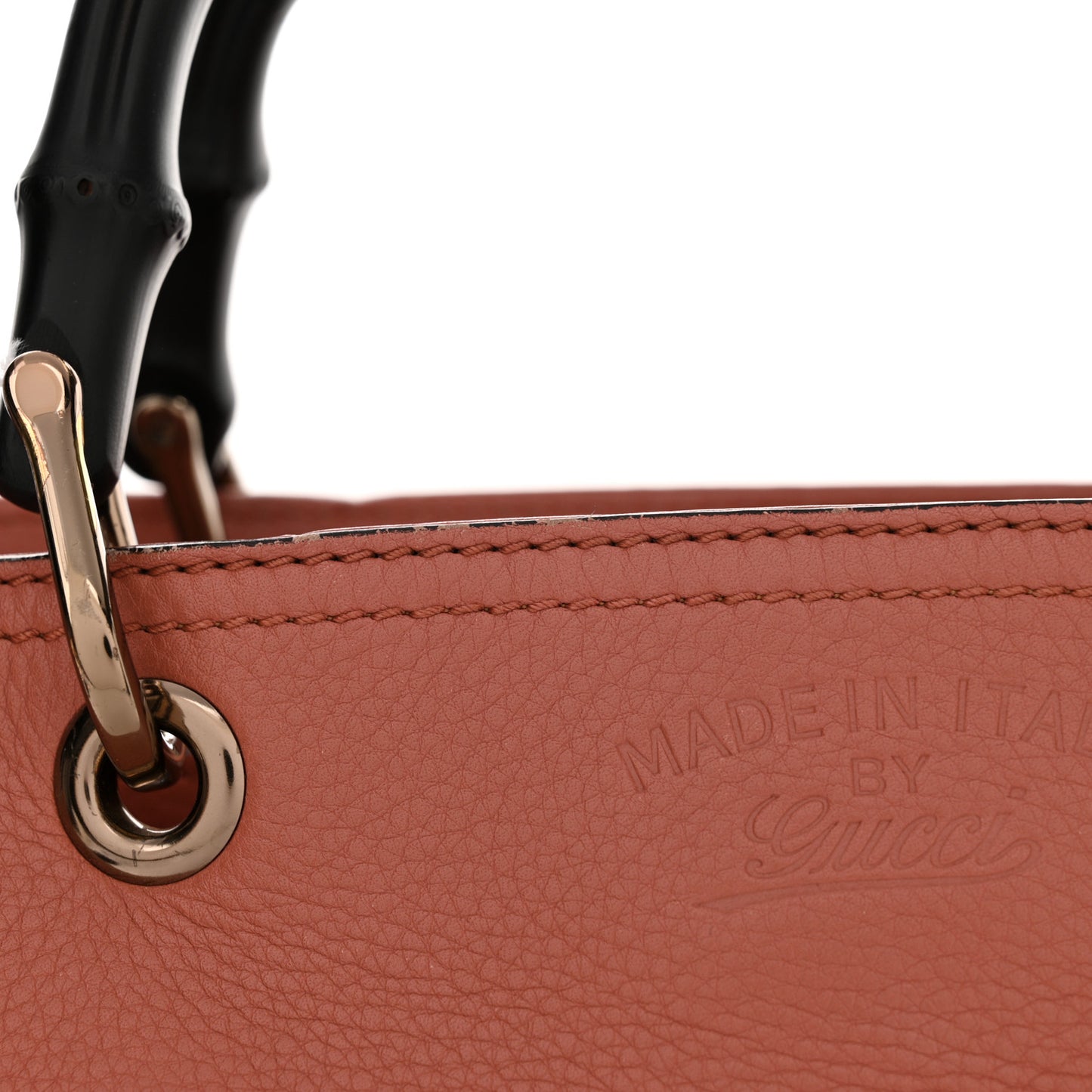 Pebbled Calfskin Bi-Color Medium Bamboo Shopper Tote Pink