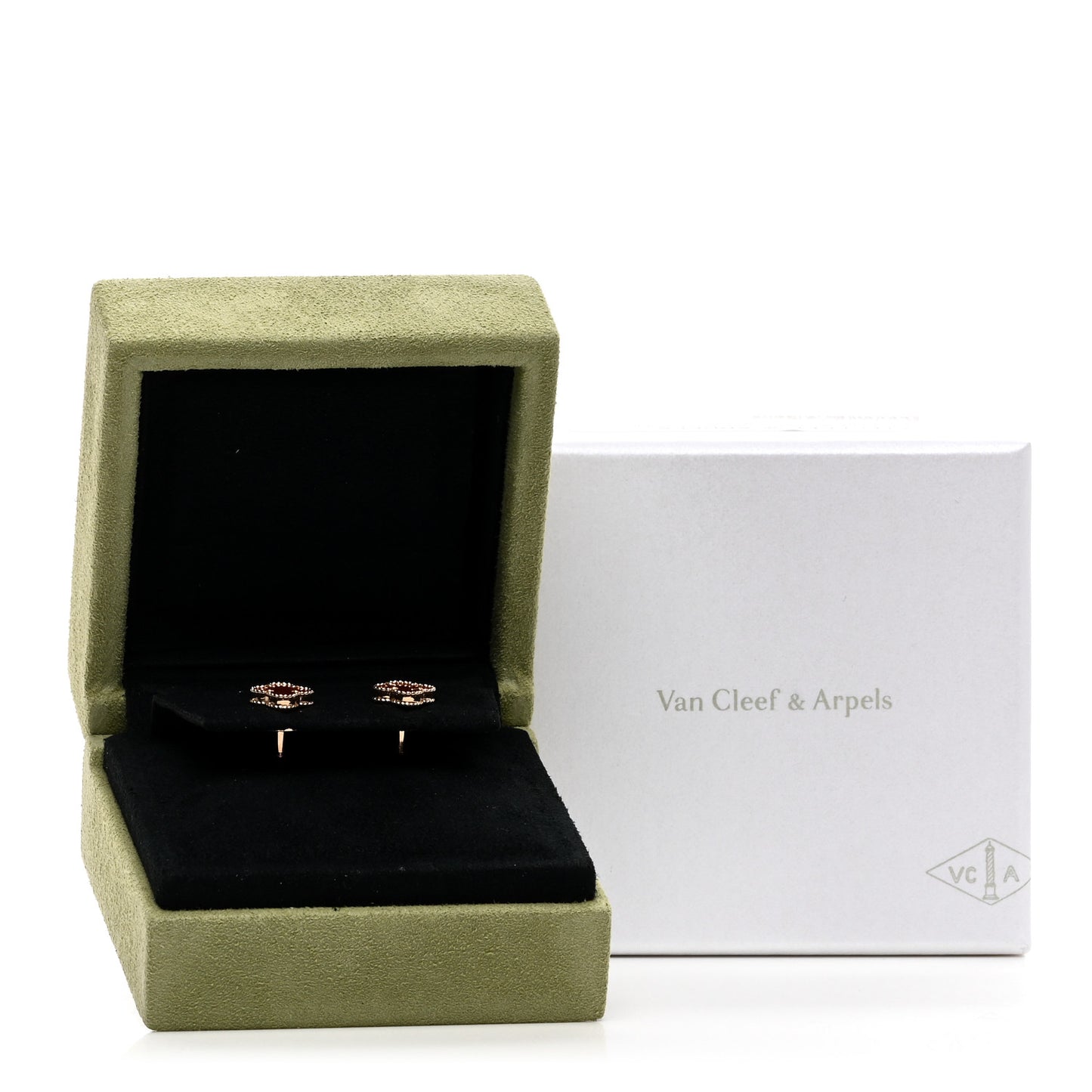 18K Rose Gold Carnelian Sweet Alhambra Earrings