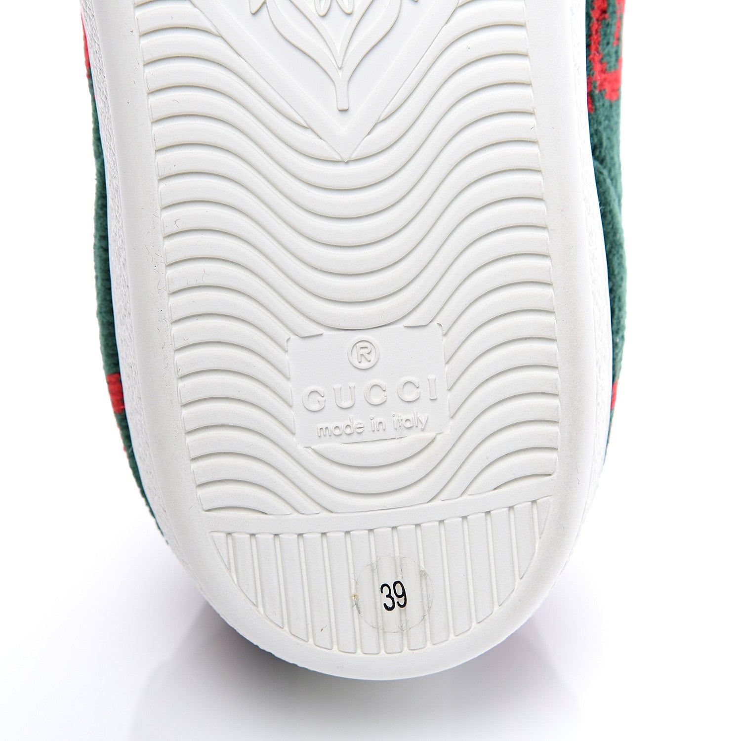 Gucci Terry Cloth GG Monogram Web Womens Ace Sneakers 39 Green Red 9 of 11