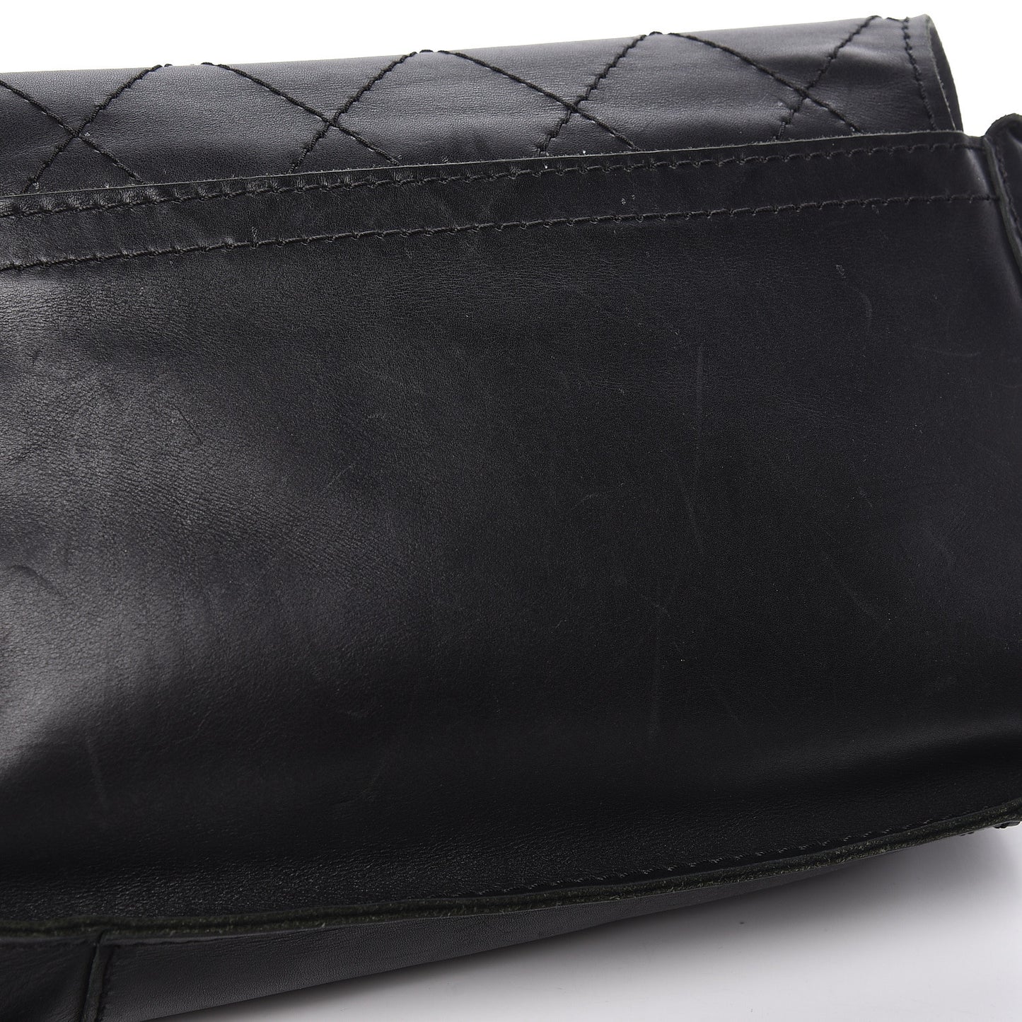 Calfskin Stitched Small Highlander Messenger Black