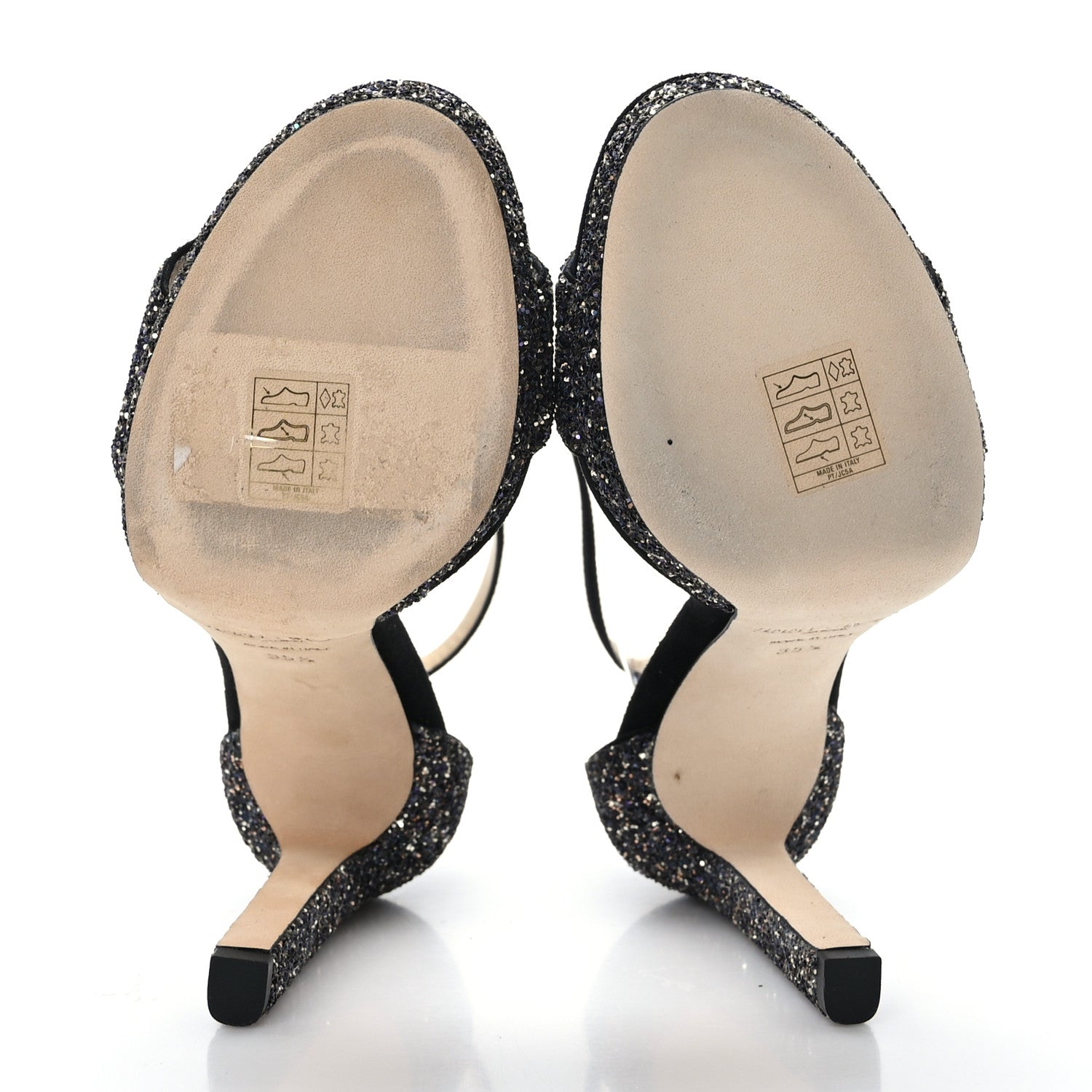 Jimmy Choo Dusty Glitter Misty 120 Sandals 35.5 Twilight Black 5 of 7