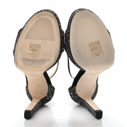 Jimmy Choo Dusty Glitter Misty 120 Sandals 35.5 Twilight Black 5 of 7