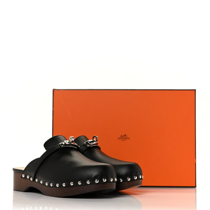 Hermes Calfskin Carlotta Mules 37 Black 8 of 8