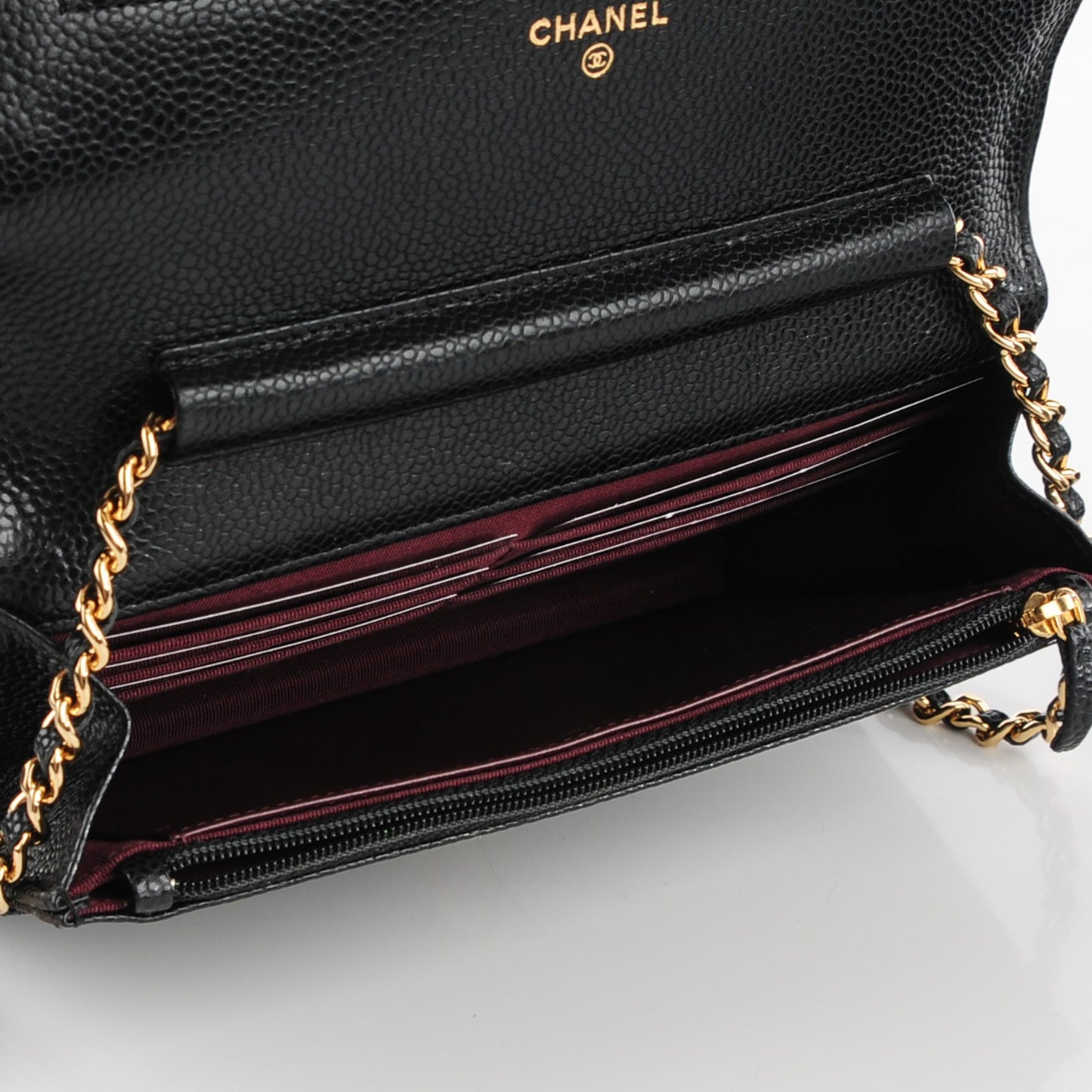Caviar Quilted Wallet On Chain WOC Black